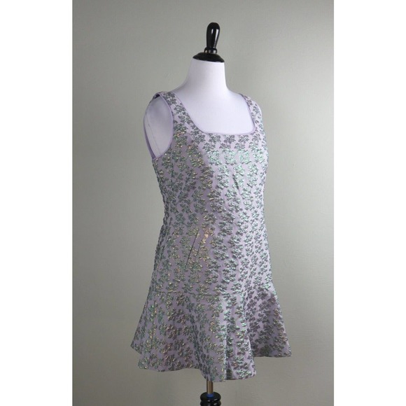 BCBGMaxAzria Floral Mini Dress in Gray and Green - Picture 2 of 6